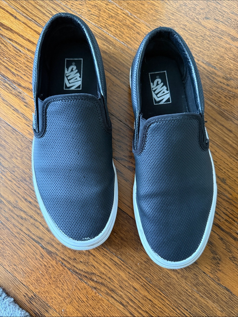 Vans Black Perforated Slip-On Loafers